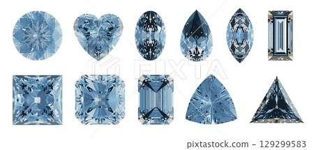 Set of diamonds of various shapes 1 129299583