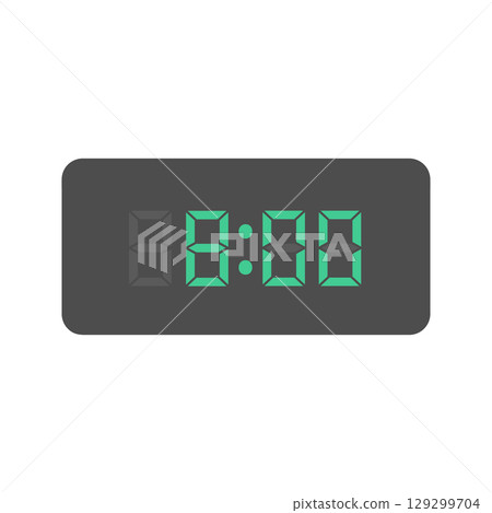 數位時鐘插圖 129299704
