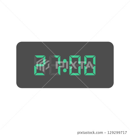 Digital number clock illustration Digital number clock illustration 129299717