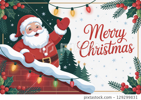 Santa Claus Christmas Banner Generative AI 129299831