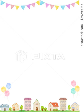 用水彩畫的城市景觀的插圖 用水彩畫的城市景觀的插圖 129299963