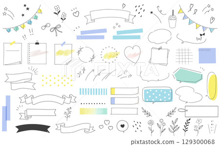 Easy-to-use hand-drawn decoration set Easy-to-use hand-drawn decoration set 129300068