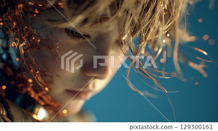 感受春天芽芽的男孩的側面像 感受春天芽芽的男孩的側面像 129300161