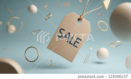 Floating geometric shape sale tag 129300237