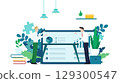 Businessmen having a meeting about marketing using graphs and data (white) 129300547