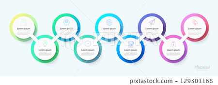Infographic 9 options design elements for your business data. Vector Illustration. Infographic 9 options design elements for your business data. Vector Illustration. 129301168