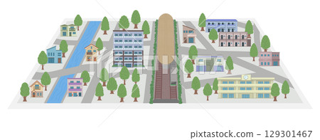 Illustration of the townscape 129301467