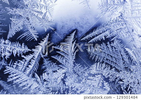 Frost on the window glass 129301484