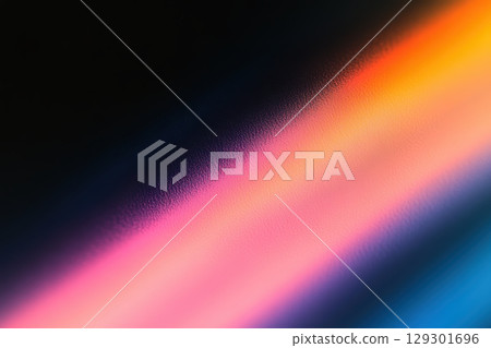 Beautiful spectrum of colors with vibrant gradients in a dark background created by light reflection 129301696