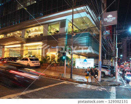 The dynamic Philippines - Evening view of bustling Manila (Makati) Cityscape (June 2025) 129302131