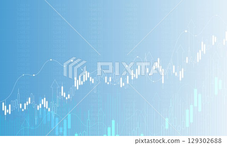Stock market investment trading graph in graphic concept suitable for financial investment or economic trends business idea. graph growth technology background. vector design. 129302688