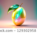 An illustration of a crystal mango with a beautiful, jewel-like luster and smooth surface. 129302958