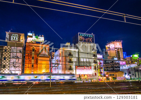 Tokyo cityscape in Japan View of hotel street etc. in front of Uguisudani Station 129303181