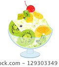 Shaved ice with fruit toppings 129303349