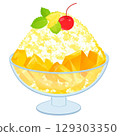 Shaved ice with fruit toppings 129303350
