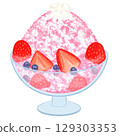Shaved ice with fruit toppings 129303353
