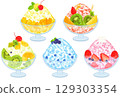 Shaved ice with fruit toppings 129303354