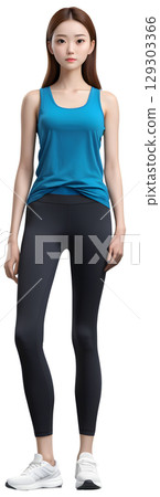 A woman who looks like she's on a poster to stop dieting any further. 129303366