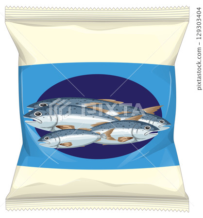 Vector Illustration of Fish Snack Packaging Design Vector Illustration of Fish Snack Packaging Design 129303404