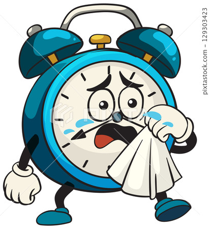 Emotional Alarm Clock Cartoon Illustration Emotional Alarm Clock Cartoon Illustration 129303423