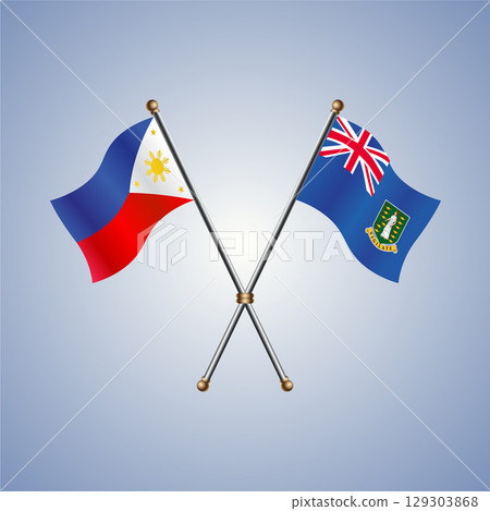 Philippines and British Virgin Islands flag. Vector Illustration 129303868