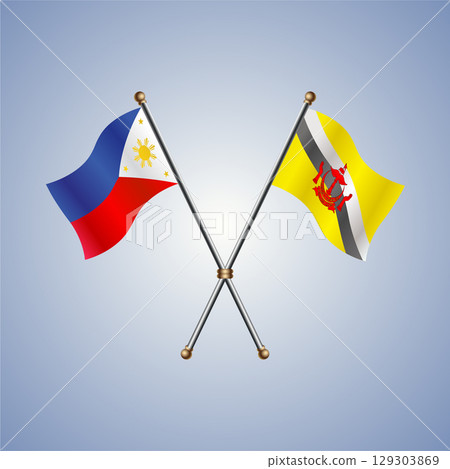 Philippines and Brunei flag. Vector Illustration Philippines and Brunei flag. Vector Illustration 129303869