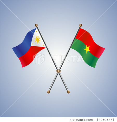 Philippines and Burkina flag. Vector Illustration 129303871