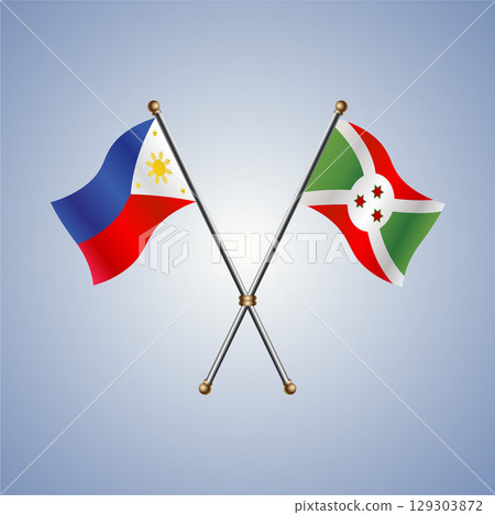 Philippines and Burundi flag. Vector Illustration Philippines and Burundi flag. Vector Illustration 129303872