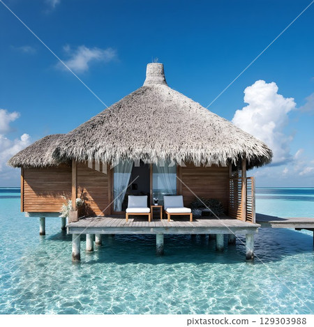 Stylish and luxurious water villas Stylish and luxurious water villas 129303988