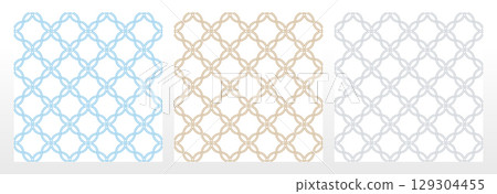 Set of abstract geometric patterns. Seamless vector backgrounds. Colored ornaments Graphic modern patterns Simple lattice graphic design 129304455