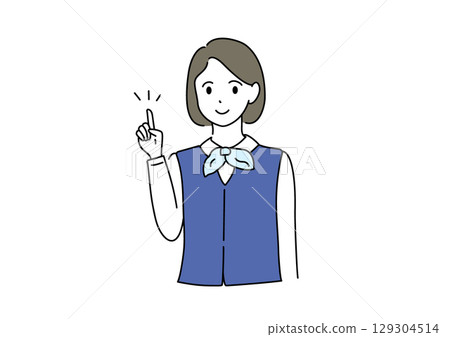 一位身穿制服的女士正在表明一個觀點 129304514