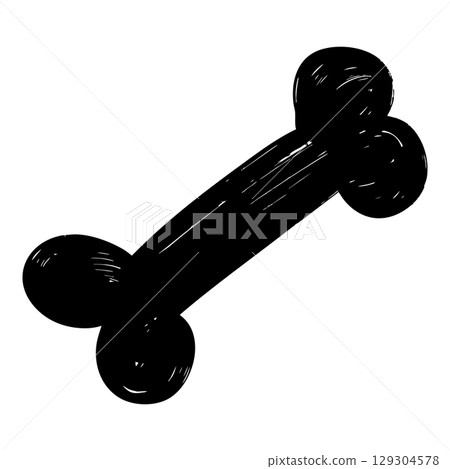 Hand Drawn Dog Bone Icon Black Brush Style Doodle Hand Drawn Dog Bone Icon Black Brush Style Doodle 129304578