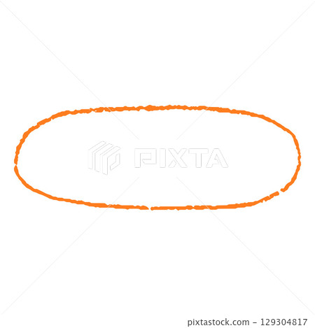 Crayon sketch round shape orange outline, scribble oval figure chalk or pencil texture, kids drawing, doodle text box Crayon sketch round shape orange outline, scribble oval figure chalk or pencil texture, kids drawing, doodle text box 129304817