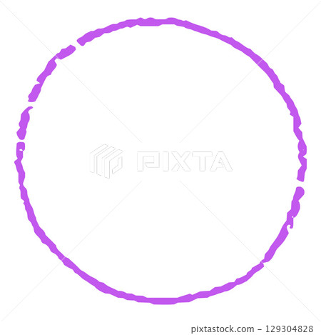 Purple outline crayon sketch geometric round vector shape, chalk or pencil scribble circle figure, abstract kid drawing Purple outline crayon sketch geometric round vector shape, chalk or pencil scribble circle figure, abstract kid drawing 129304828