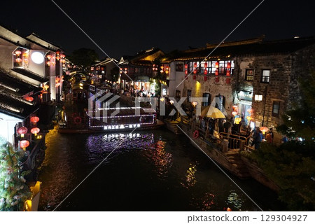 Night view of Shantang Street, Suzhou, China Night view of Shantang Street, Suzhou, China 129304927