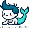 游泳人魚的插圖 129305189