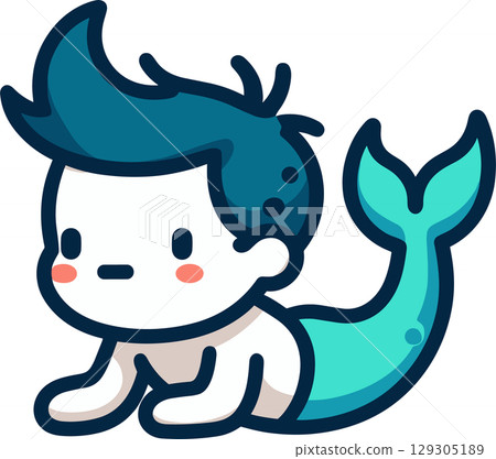 游泳人魚的插圖 129305189