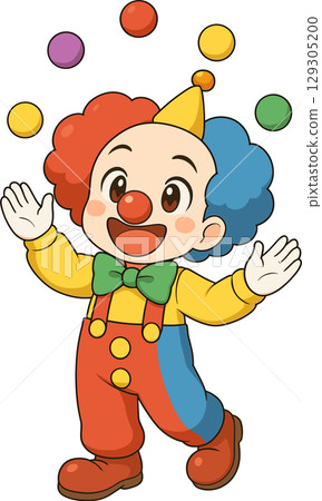 雜耍小丑的插圖 129305200