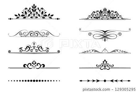 Vintage set. Floral elements for design monograms, invitations, frames, menus and labels. Graphic design of the website, cafes, boutiques, hotels, wedding invitations. Vintage set. Floral elements for design monograms, invitations, frames, menus and labels. Graphic design of the website, cafes, boutiques, hotels, wedding invitations. 129305295