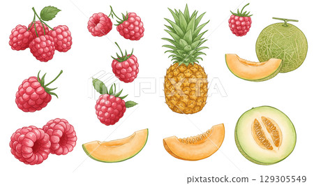 各種水果插圖集 129305549