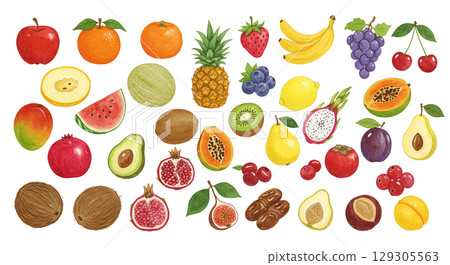 各種水果插圖集 129305563