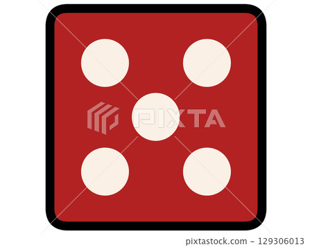 Simple and chic red dice illustration material 129306013