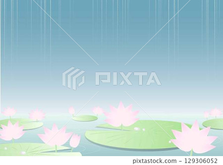 雨中的荷塘 129306052