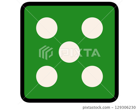 Simple and chic green dice illustration material 129306230