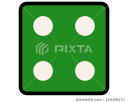 Simple and chic green dice illustration material Simple and chic green dice illustration material 129306231