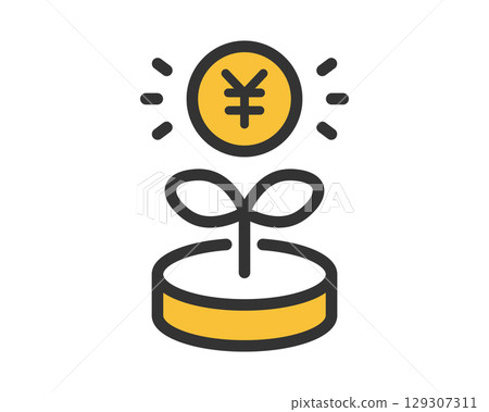 簡單的經濟和投資圖標與金錢增長的圖像|向量素材 簡單的經濟和投資圖標與金錢增長的圖像|向量素材 129307311