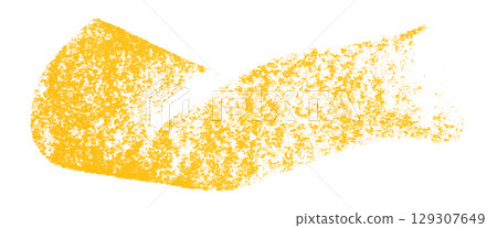 Yellow crayon brush stroke isolated on transparent background 129307649