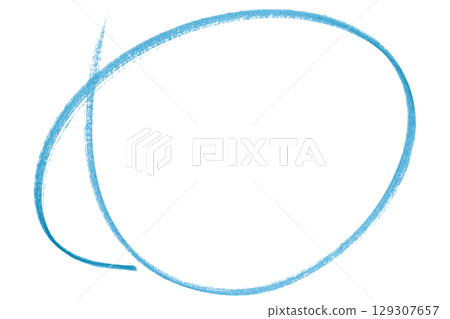 Light blue pencil highlight circle mark isolated on transparent background Light blue pencil highlight circle mark isolated on transparent background 129307657
