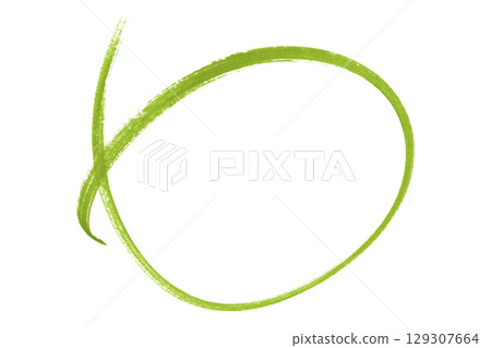 Green pencil highlight circle mark isolated on transparent background Green pencil highlight circle mark isolated on transparent background 129307664