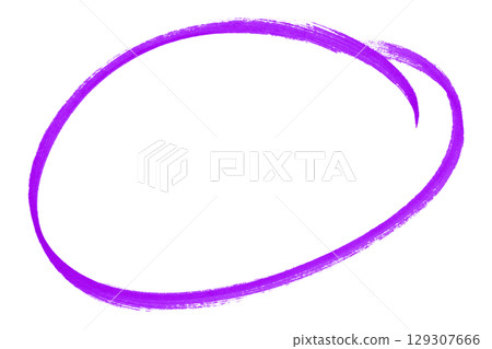 Purple pencil highlight circle mark isolated on transparent background 129307666